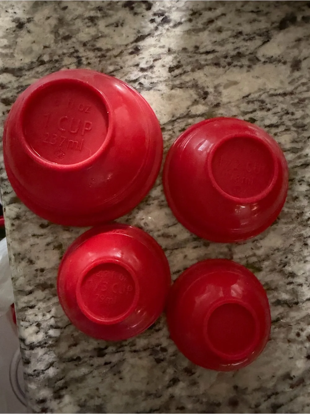 Le Creuset silicone Prep Bowls, set of 4 in Cerise red